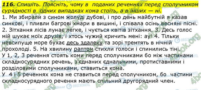 ГДЗ Українська мова 9 клас сторінка 116